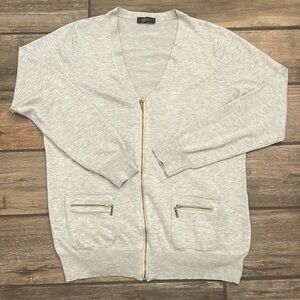 EYN light gray with gold zipper cardigan